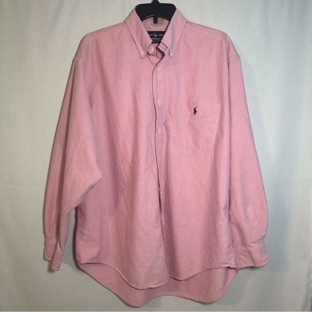 Men’s Large Ralph Lauren Pink Casual Button Down Shirt